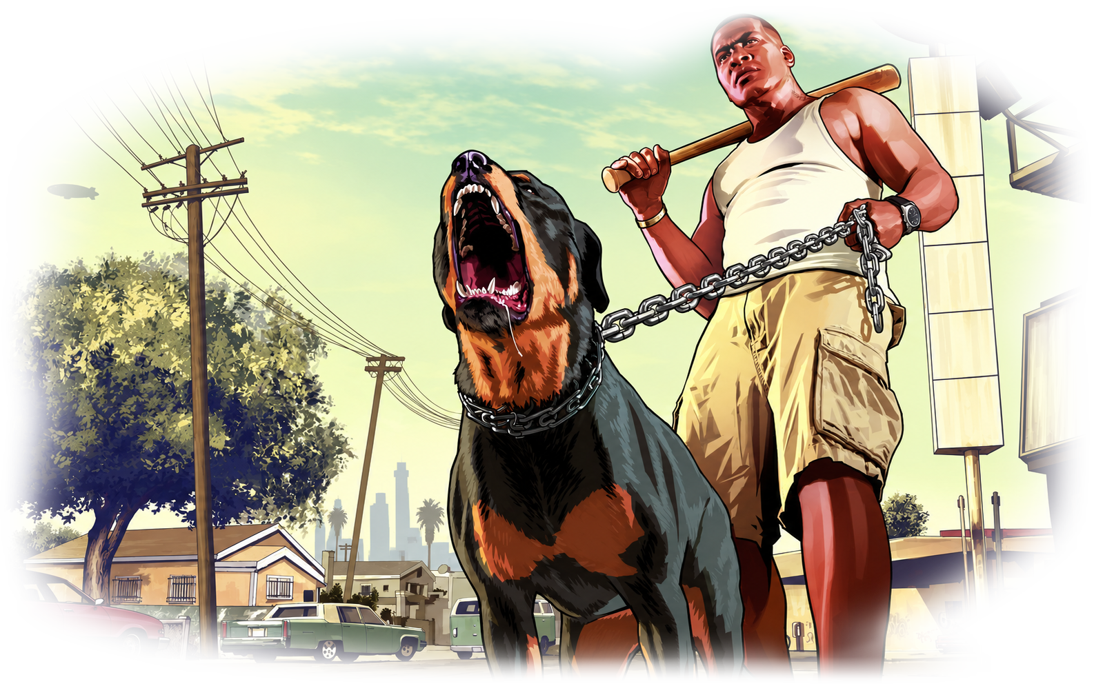 Grand Theft Auto V: Franklin and Chop in Los Santos